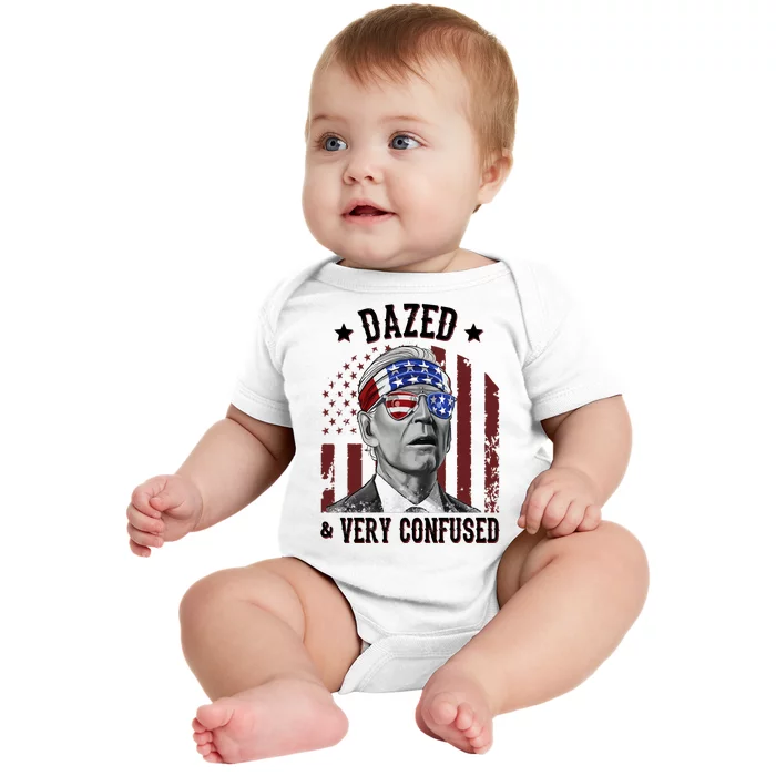 Dazed And Very Confused Biden Funny 4th Of July Baby Bodysuit