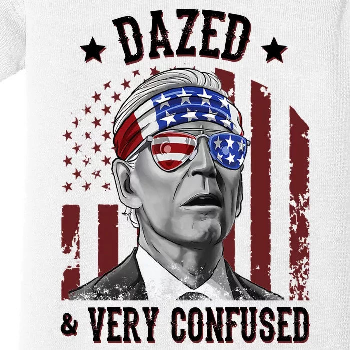 Dazed And Very Confused Biden Funny 4th Of July Baby Bodysuit