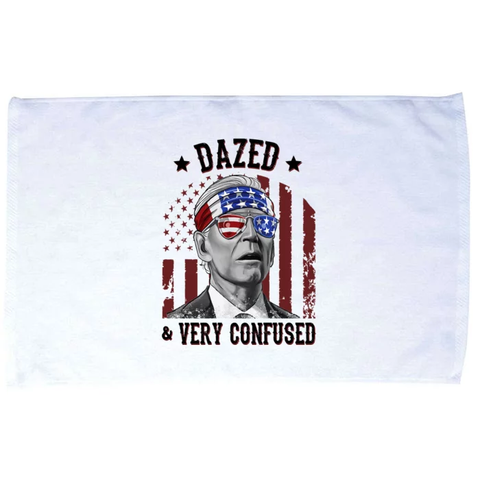 Dazed And Very Confused Biden Funny 4th Of July Microfiber Hand Towel