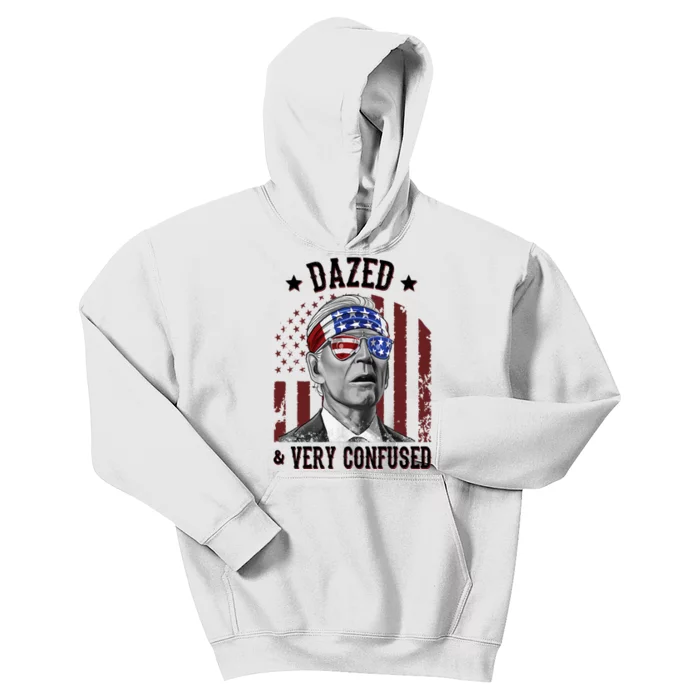 Dazed And Very Confused Biden Funny 4th Of July Kids Hoodie