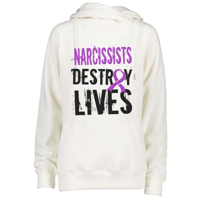 Domestic Abuse Violence Awareness Narcissism Narcissistic Gift Womens Funnel Neck Pullover Hood