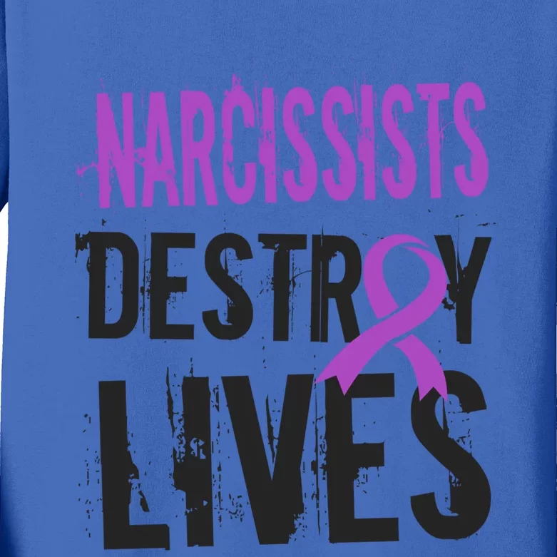 Domestic Abuse Violence Awareness Narcissism Narcissistic Gift Kids Long Sleeve Shirt