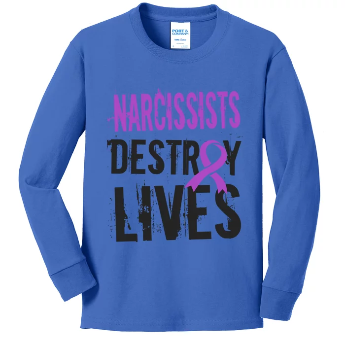 Domestic Abuse Violence Awareness Narcissism Narcissistic Gift Kids Long Sleeve Shirt