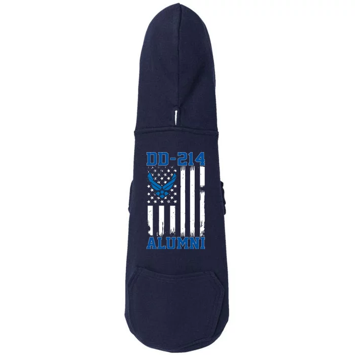 DD214 Alumni Veteran Vintage American Flag Doggie 3-End Fleece Hoodie