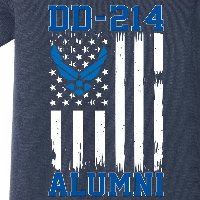 DD214 Alumni Veteran Vintage American Flag Baby Bodysuit