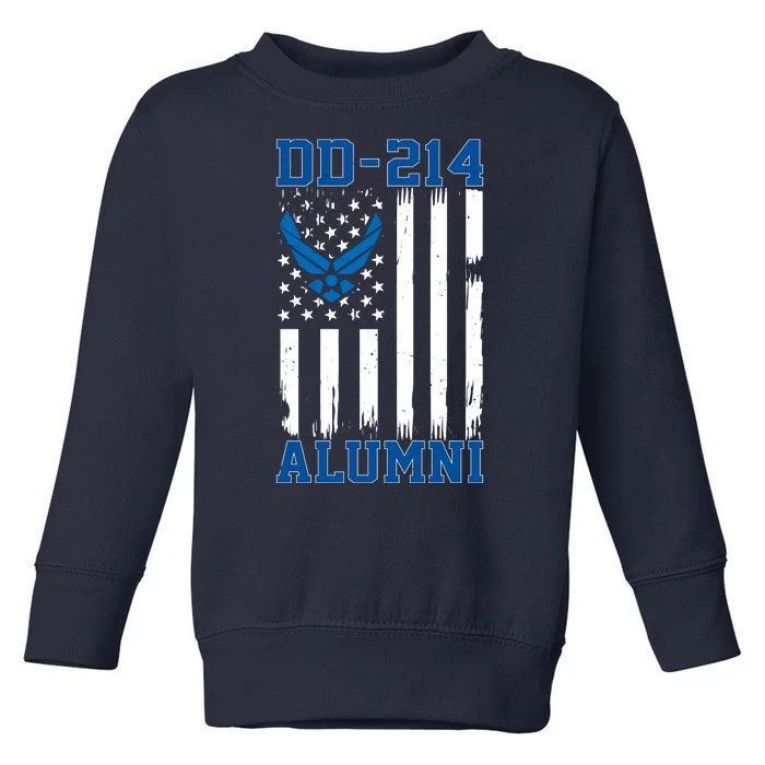 DD214 Alumni Veteran Vintage American Flag Toddler Sweatshirt