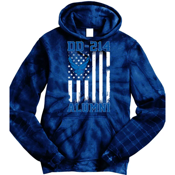 DD214 Alumni Veteran Vintage American Flag Tie Dye Hoodie