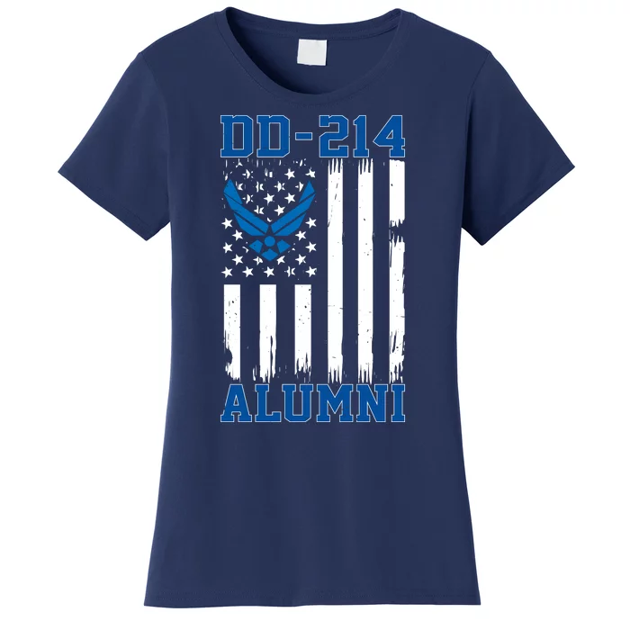 DD214 Alumni Veteran Vintage American Flag Women's T-Shirt