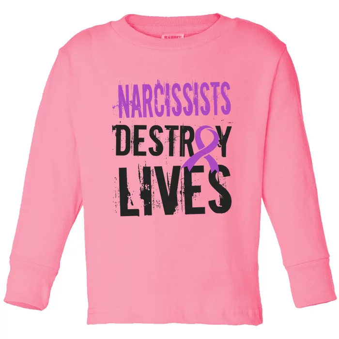 Domestic Abuse Violence Awareness Narcissism Narcissistic Gift Toddler Long Sleeve Shirt