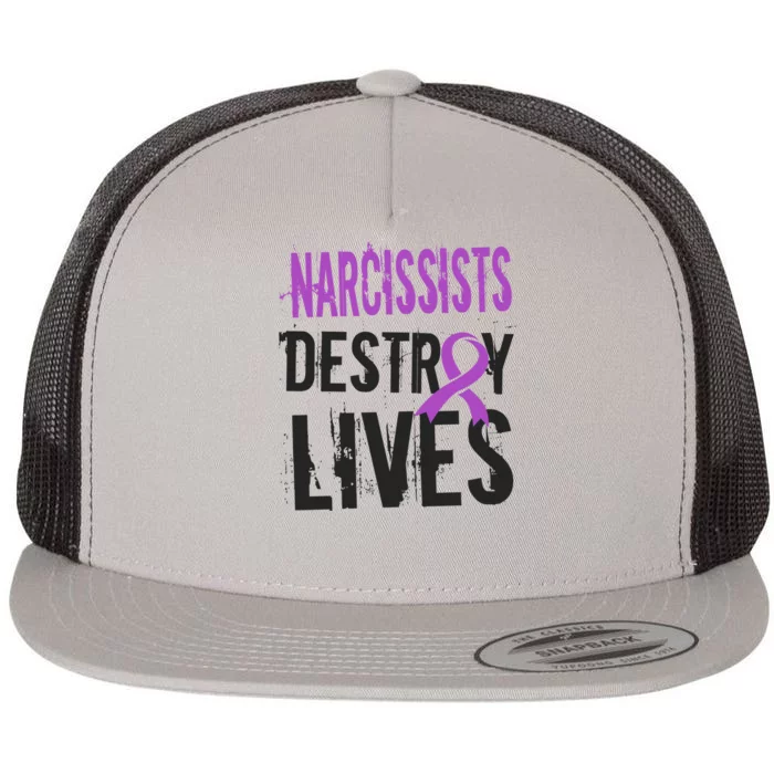 Domestic Abuse Violence Awareness Narcissism Narcissistic Gift Flat Bill Trucker Hat