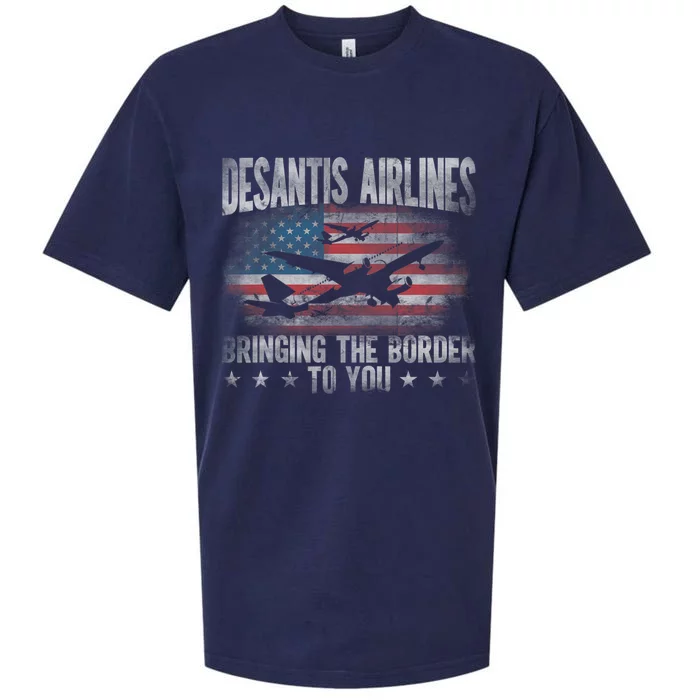 Desantis Airlines Vintage Shirt Bringing The Border To You Sueded Cloud Jersey T-Shirt