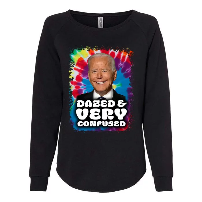 Dazed And Very Confused Joe Biden Hippie Womens California Wash Sweatshirt