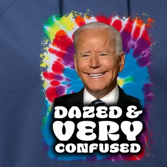 Dazed And Very Confused Joe Biden Hippie Performance Fleece Hoodie