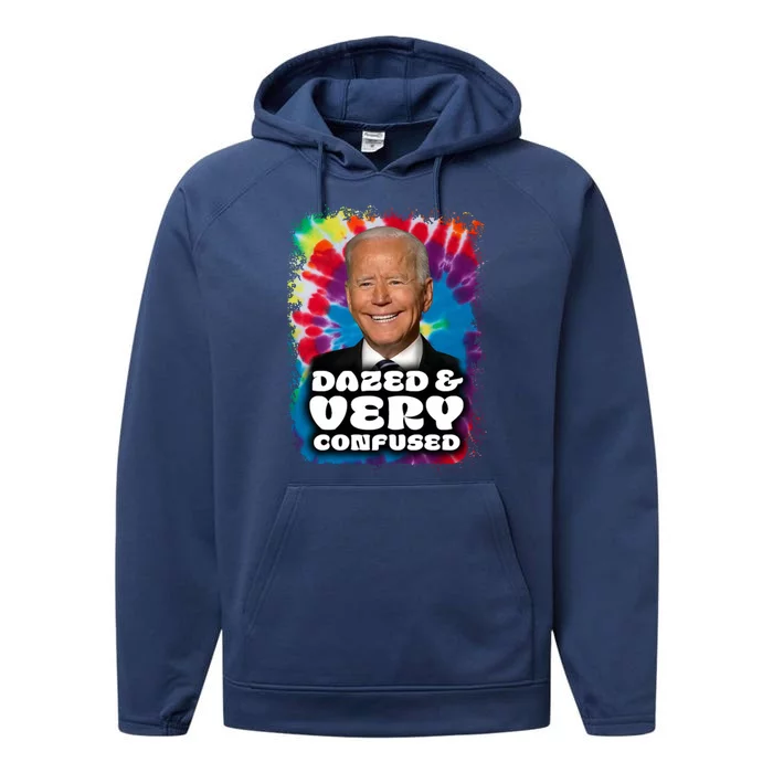 Dazed And Very Confused Joe Biden Hippie Performance Fleece Hoodie