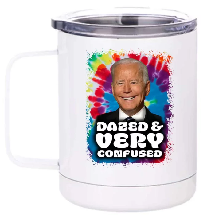 Dazed And Very Confused Joe Biden Hippie Front & Back 12oz Stainless Steel Tumbler Cup