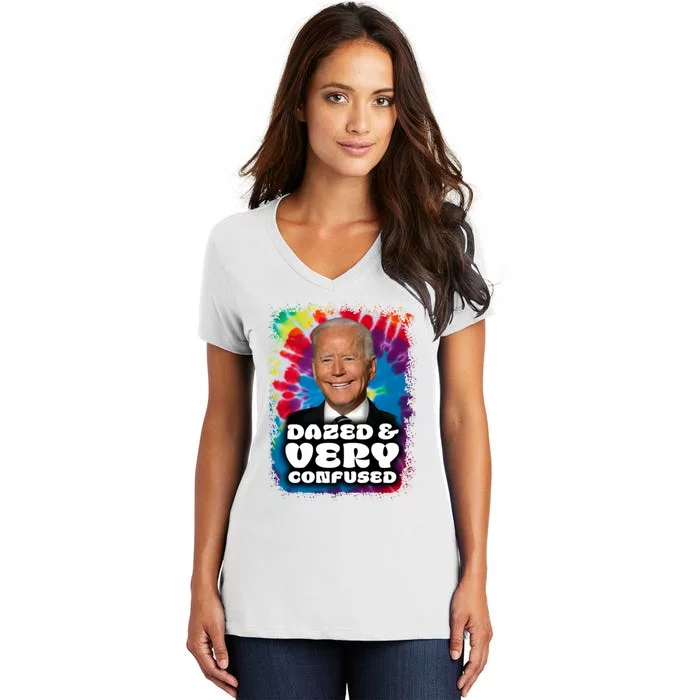 Dazed And Very Confused Joe Biden Hippie Women's V-Neck T-Shirt