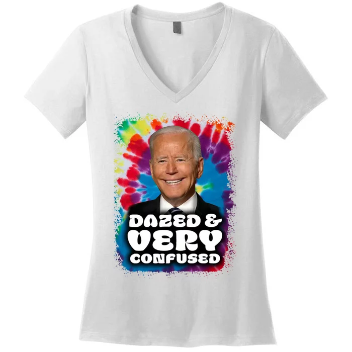 Dazed And Very Confused Joe Biden Hippie Women's V-Neck T-Shirt