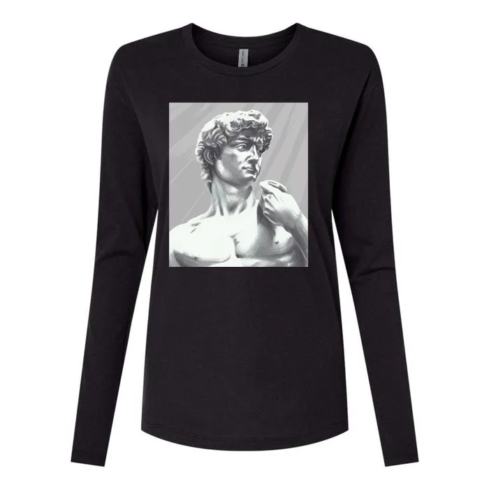 David Statue Womens Cotton Relaxed Long Sleeve T-Shirt