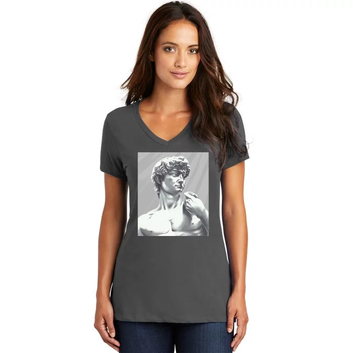 David Statue Women's V-Neck T-Shirt