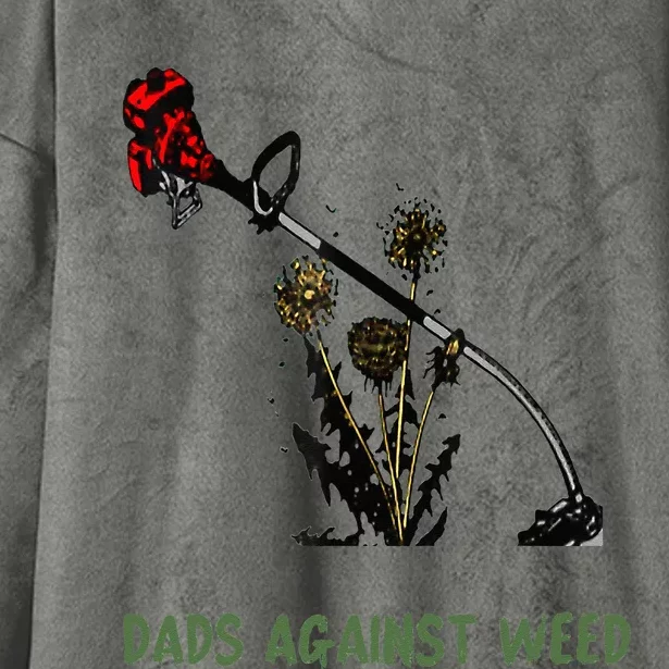 Dads Against Weed Funny Gardening Lawn Mowing Fathers Hooded Wearable Blanket