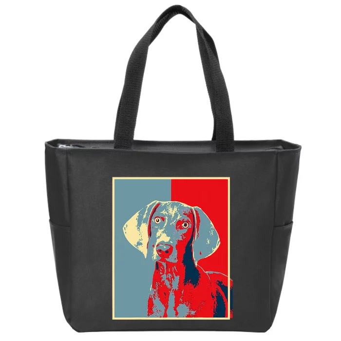 Dog Artwork Weim Vintage Silhouette Weimaraner Zip Tote Bag