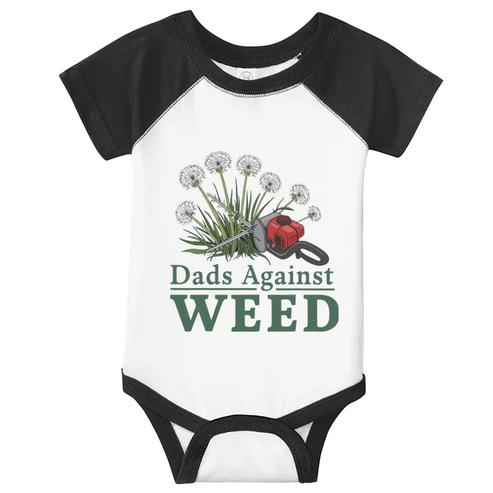 Dads Against Weed Funny Gardening Lawn Mowing Fathers Infant Baby Jersey Bodysuit