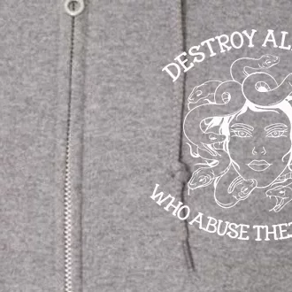 Destroy All Who Abuse Their Power Full Zip Hoodie