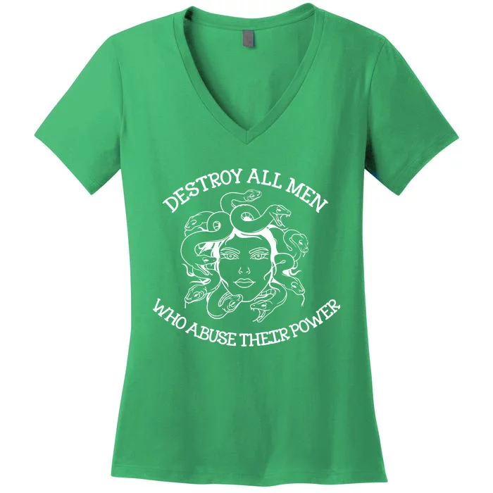 Destroy All Who Abuse Their Power Women's V-Neck T-Shirt