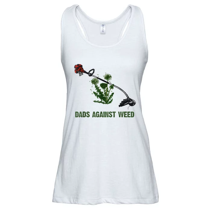 Dads Against Weed Funny Gardening Lawn Mowing Fathers Ladies Essential Flowy Tank