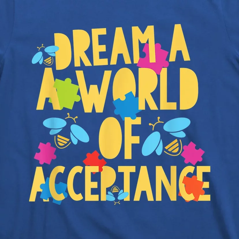 Dream A World of Acceptance Firefly Light Autism Awareness T-Shirt