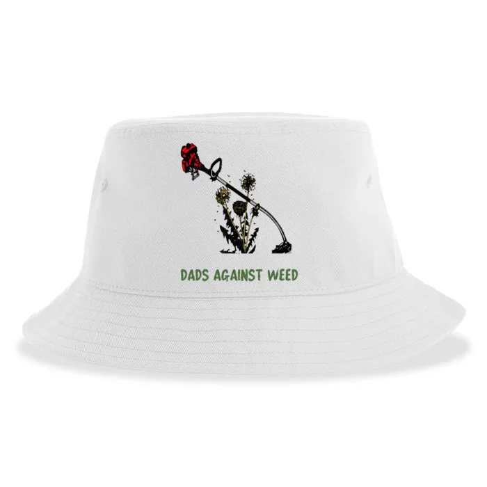 Dads Against Weed Funny Gardening Lawn Mowing Fathers Sustainable Bucket Hat