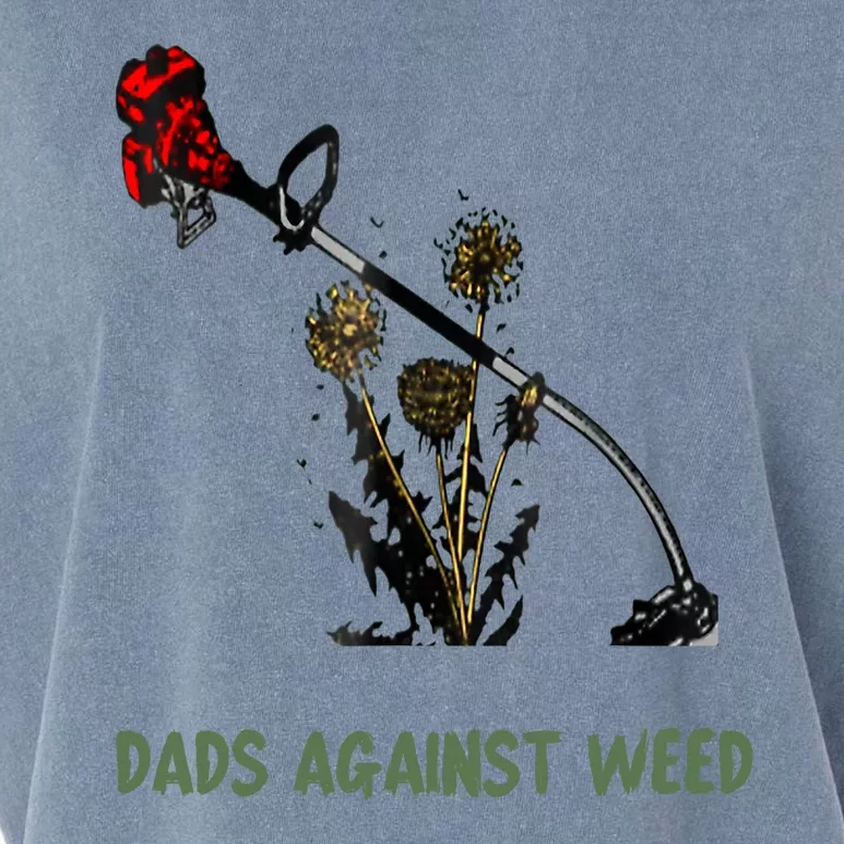 Dads Against Weed Funny Gardening Lawn Mowing Fathers Garment-Dyed Women's Muscle Tee