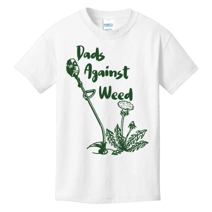 Dads Against Weed Funny Gardening Lawn Mowing Fathers Kids T-Shirt