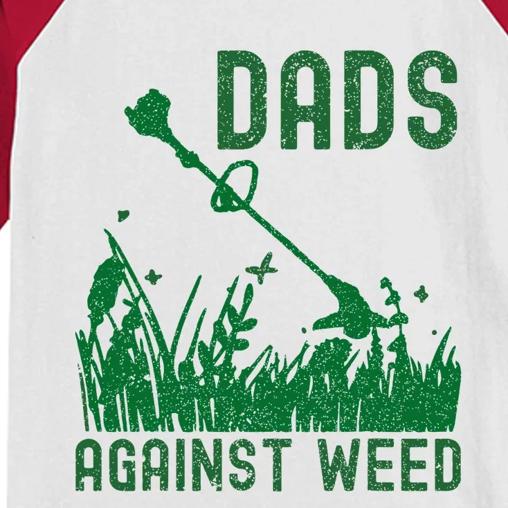 Dads Against Weed Lawn Mowing Kids Colorblock Raglan Jersey