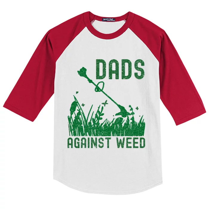 Dads Against Weed Lawn Mowing Kids Colorblock Raglan Jersey