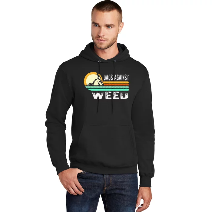 Dads Against Weed Funny Gardening Lawn Mowing Lawn Mower Men Hoodie