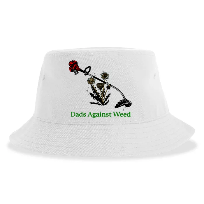 Dads Against Weed Funny Gardening Lawn Mowing Fathers Sustainable Bucket Hat