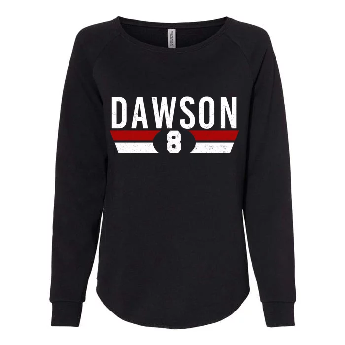 Dawson 8 Vintage Baseball Player Womens California Wash Sweatshirt