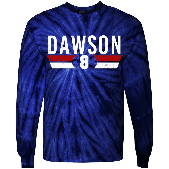 Dawson 8 Vintage Baseball Player Tie-Dye Long Sleeve Shirt