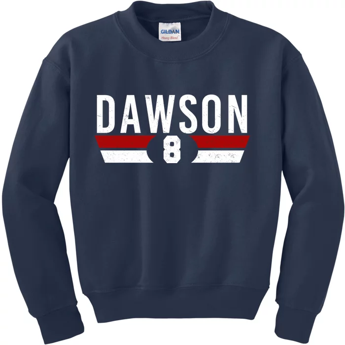 Dawson 8 Vintage Baseball Player Kids Sweatshirt