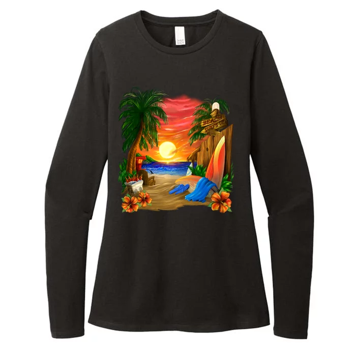 Day at the Beach Womens CVC Long Sleeve Shirt