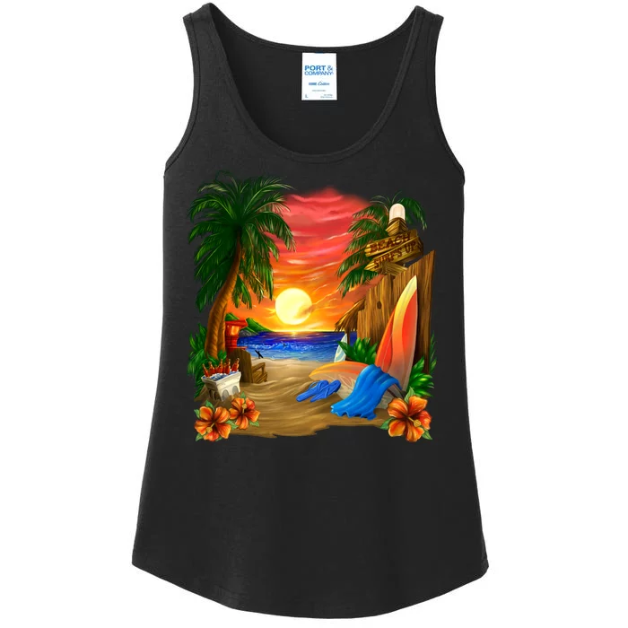 Day at the Beach Ladies Essential Tank