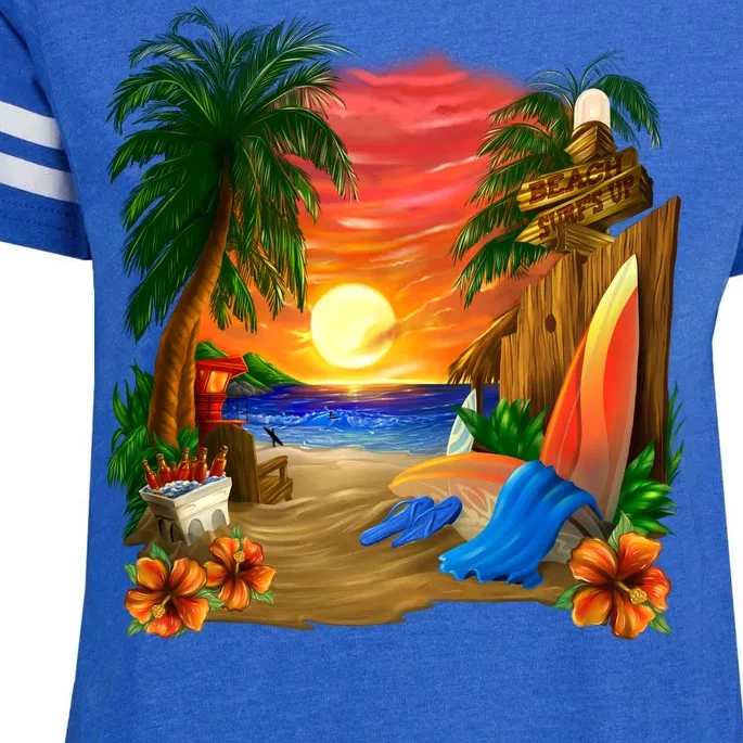 Day at the Beach Enza Ladies Jersey Football T-Shirt