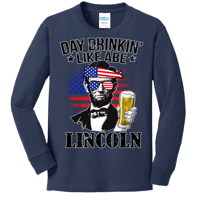 Day Drinkin' Like Abe Lincoln Kids Long Sleeve Shirt