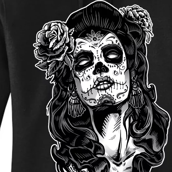 Day Of The Dead Beauty Skeleton Women's Pullover Hoodie