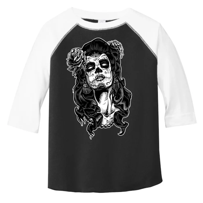 Day Of The Dead Beauty Skeleton Toddler Fine Jersey T-Shirt