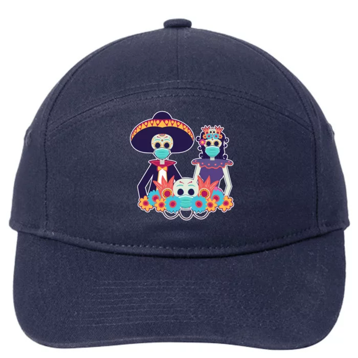 Day Of The Dead Dia De Los Muertos Quarantine 7-Panel Snapback Hat