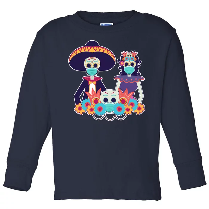 Day Of The Dead Dia De Los Muertos Quarantine Toddler Long Sleeve Shirt