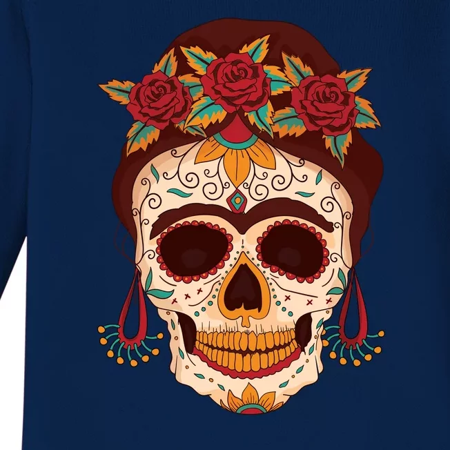 Day Of The Dead Female Baby Long Sleeve Bodysuit