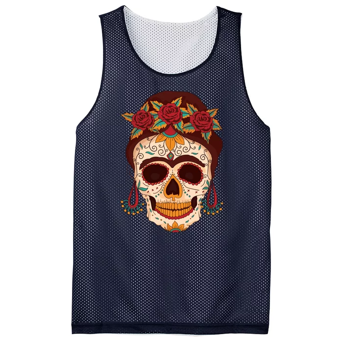 Day Of The Dead Female Mesh Reversible Basketball Jersey Tank